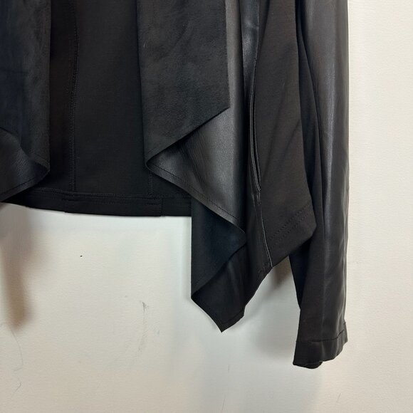Kut from the Kloth Ana Faux Leather Drape Front Jacket Large - Picture 6 of 12